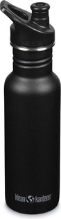 Klean kanteen classic narrow drinkfles met sportcap - 532ml - rvs - zwart