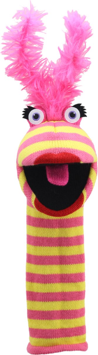 The puppet company handpop eco sockettes lipstick - pluche pop 38cm.