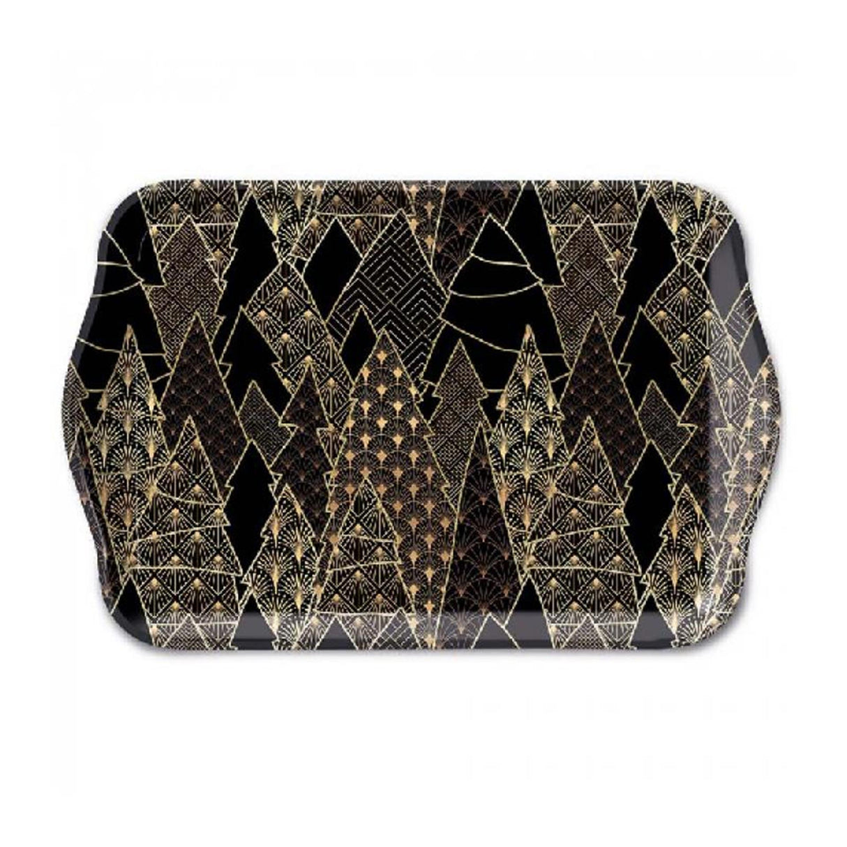 Ambiente dienblad melamine luxury trees zwart 13x21cm