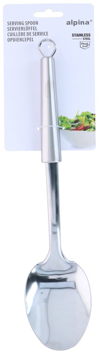 Alpina opscheplepel rvs – serveerlepel 34 cm – roestvrijstalen keukenlepel – zilverkleurig