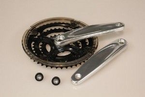 Lasco Crankset 24 34 42t Silver Black Spread -4 mm