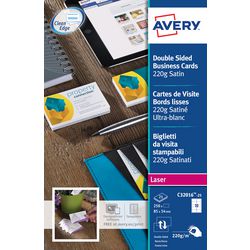 Avery visitekaarten 220g m2 85 x 54 mm extra glad