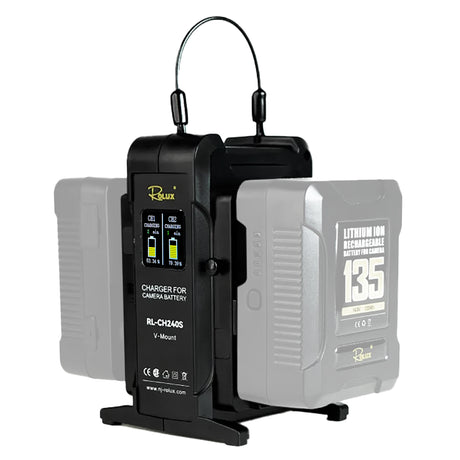 Rolux dubbele snellader rl-ch240s voor v-mount accu