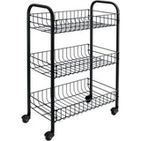 Metaltex tomado- siena keukentrolley met wielen 41x23x63 cm zwart