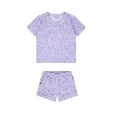 Leopard | lila meisjes set strand - terry