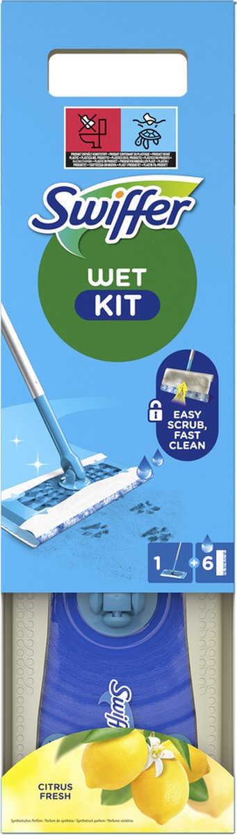 Swiffer vloerreiniger startset - 1 vloerwisser 6 vochtige vloerdoekjes