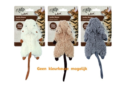 AFP Jumbo Muis Crinkle Lamwol z Cattnip asorti