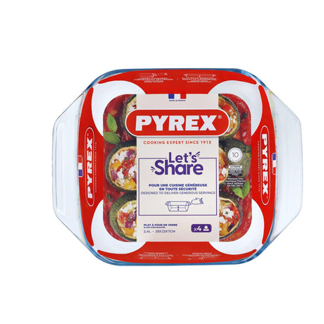 Pyrex irresistible braadslede vierkant 29x23cm (zonder grepen 23x23cm)