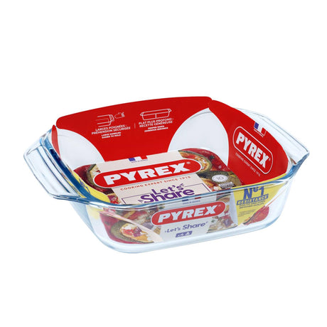 Pyrex irresistible braadslede vierkant 29x23cm (zonder grepen 23x23cm)