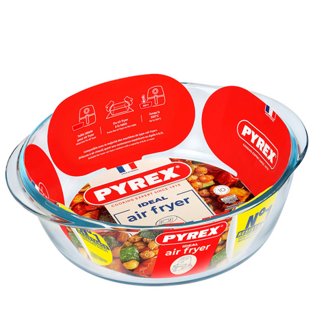 Pyrex airfryer ovenschaal rond 20x18x7cm 1l