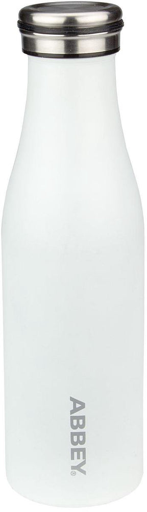Abbey camp drinkfles - dubbelwandig - 450 ml - wit - roestvrijstaal