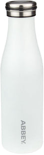 Abbey camp drinkfles - dubbelwandig - 450 ml - wit - roestvrijstaal