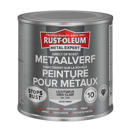 Rust-oleum 1071334 - metaalverf -zg -ral7035 -250mldirect op roest | 1 stuks