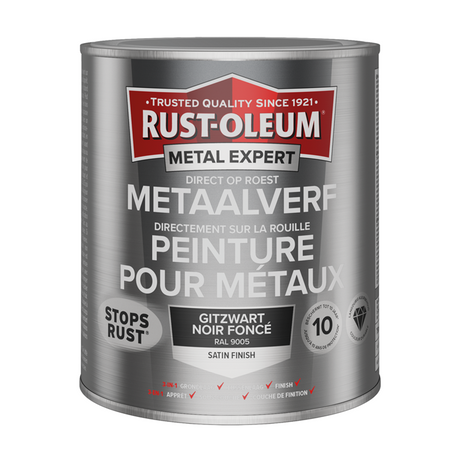 Rust-oleum 1071339 - metaalverf -zg -ral9005 -750mldirect op roest | 1 stuks
