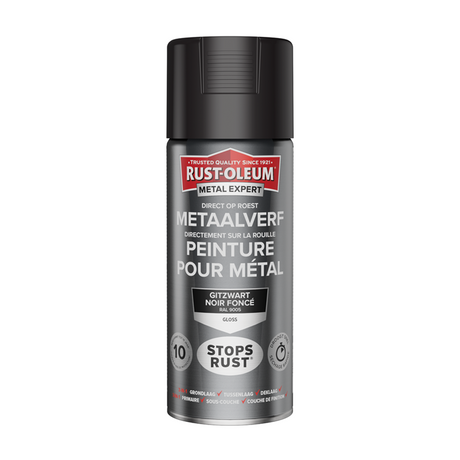 Rust-oleum 1071349 - metaalverf -hg -ral9005 -400mldirect op roest | 1 stuks