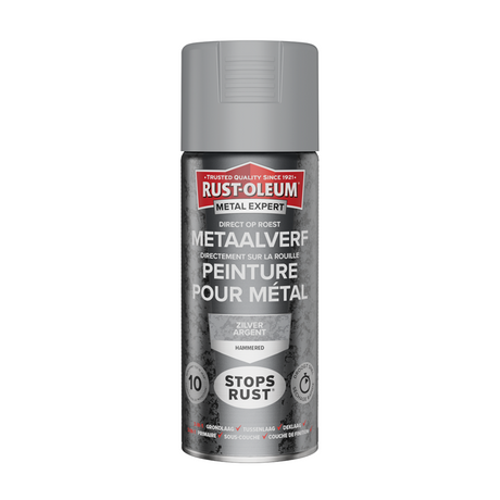 Rust-oleum 1071372 - hamerslag - zilver - 400ml direct op roest - metaalverf | 1 stuks
