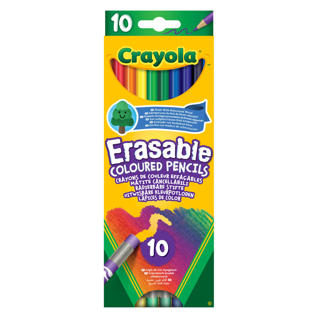 Crayola fargede blyanter slettes, 10. plass.