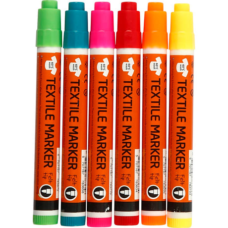 Creativ company http: www.cchobby.nl textielstiften-lijndikte-2-4-mm-neon-kleuren-6-stuk-1-doos