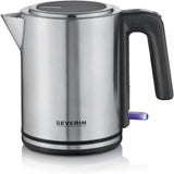Severin waterkoker met waterniveau-indicator, draadloos 1 liter 2400wat rvs