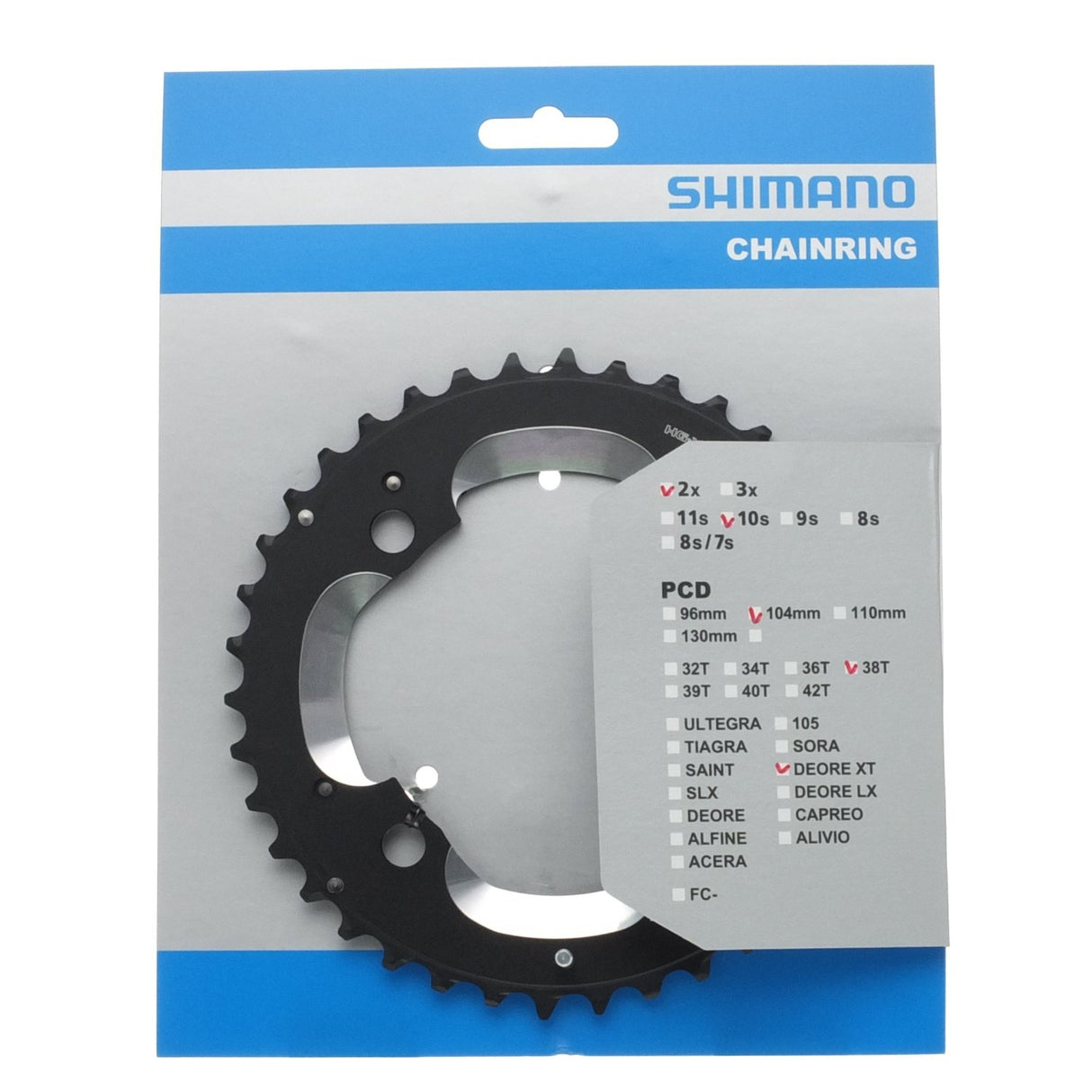 Shimano-Kette Top XT 10V Doppel FCM-785 Y1ML98040 38T