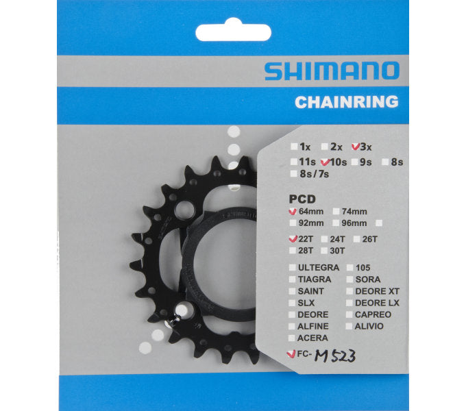 Shimano Chain Top FC-MT500 FC-M523 10 Speed ​​22 Tands (AN) Black