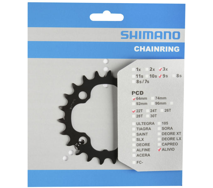 Shimano Chain Top Alivio FC-M4000 FC-M4050 9 Speed ​​22 Tands (AN) Sort