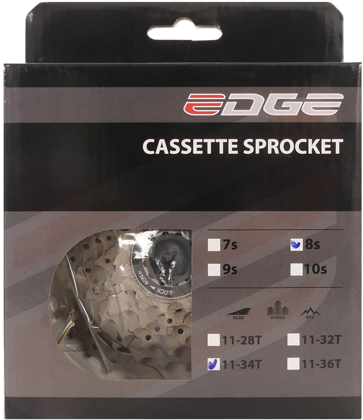 Edge Cassette 8 Speed ​​CS-M5008 11-34T sølv