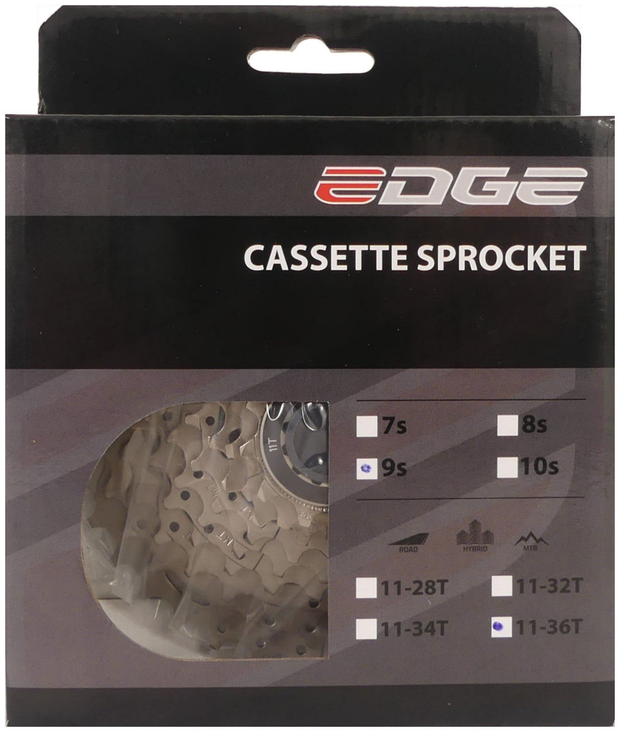 Edge Cassette 9 Speed ​​CS-M5009 11-36T Silver