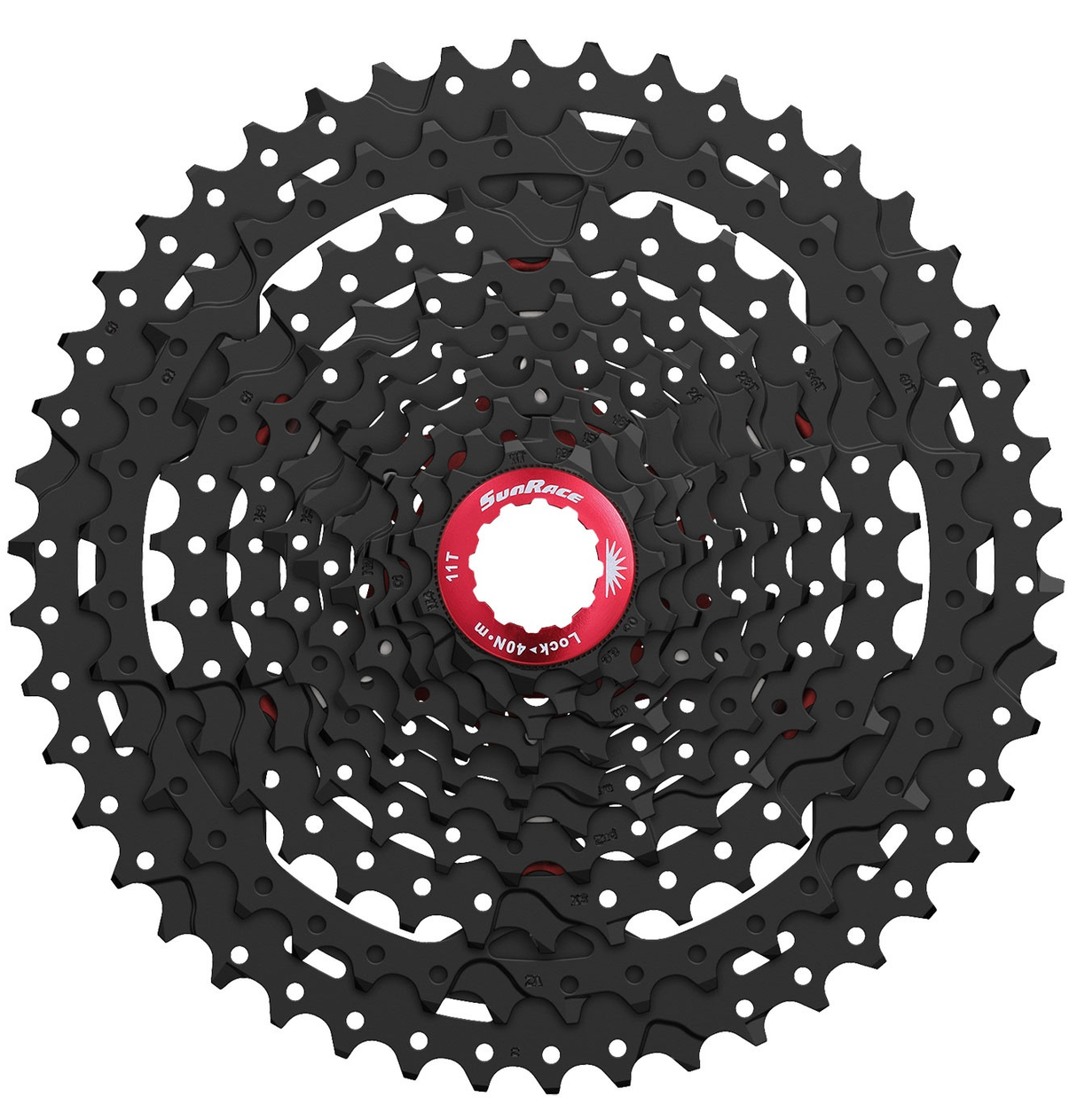 Sunrace Cassette 10 Speed ​​CS-MX3 11-46T Sort rød