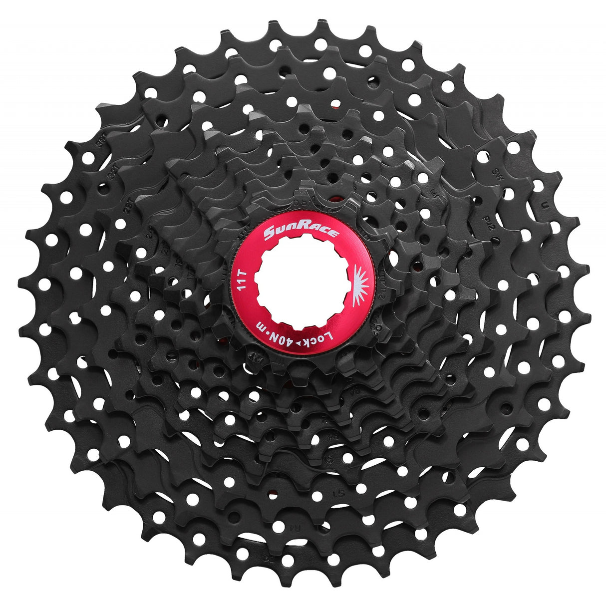 Cassette CSRX1 11S 11-28T en acier noir rouge