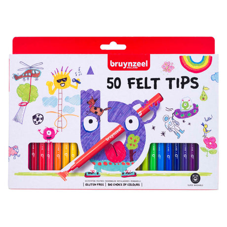 Bruynzeel viltstiften set | 50 kleuren