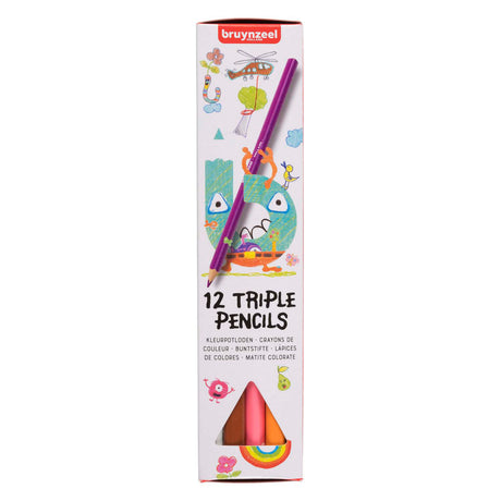 Bruynzeel triple kleurpotloden set 12