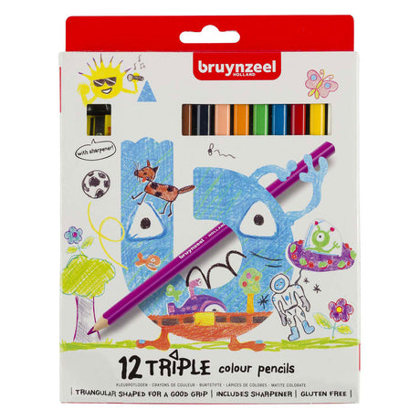 Bruynzeel kids triple kleurpotloden set 12