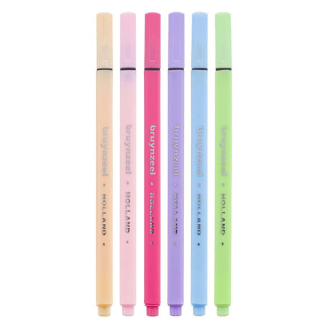 Bruynzeel fineliner set pastel 6 kleuren