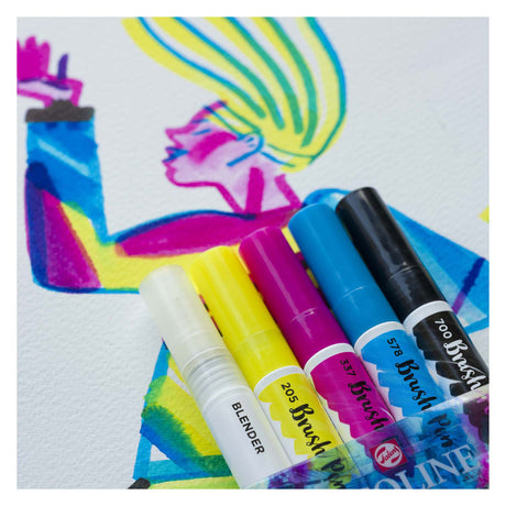 Ecoline brush pen set primair | 5 colours