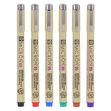 Sakura pigma micron 05 etui met 6 basic kleuren