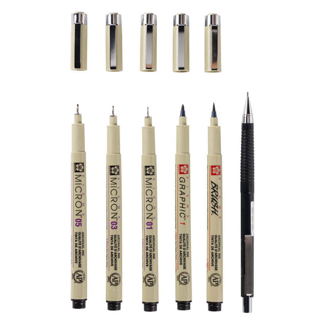 Sakura unieke manga-collectie van 6 pigma micron