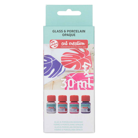 Talens art creation talens art creat.glas porselein dekkend set 4 x 30 ml roze zilver