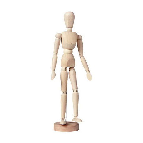 Talens ledenpop vrouw 30cm blank hout