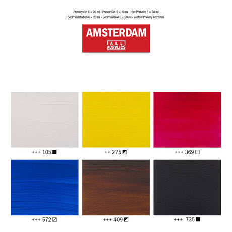 Amsterdam standard series acrylverf primaire set | 6 × 20 ml