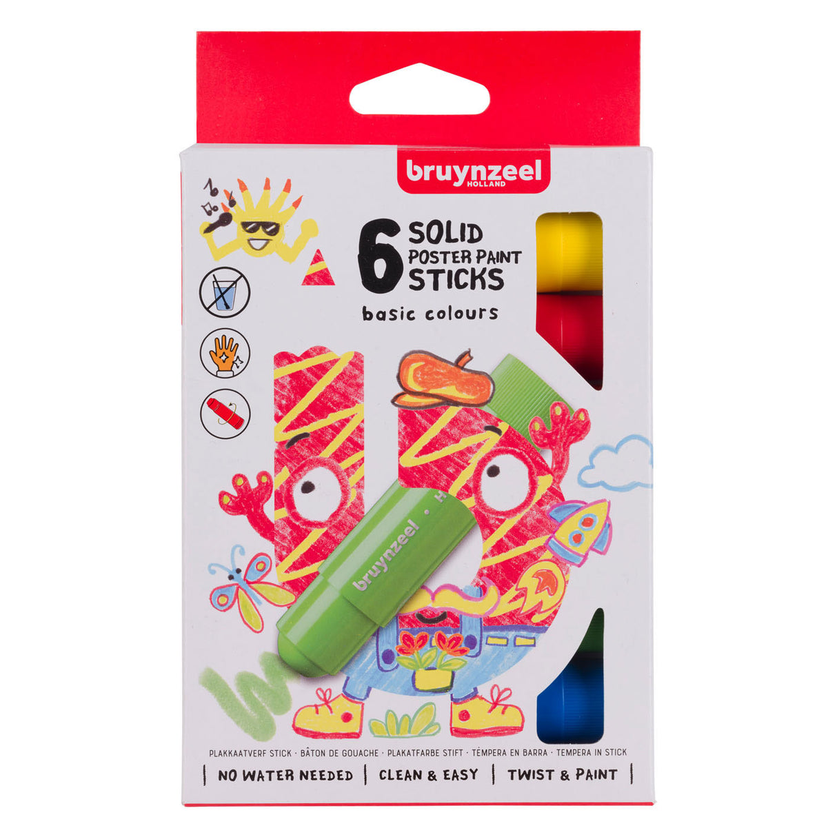 Bruynzeel Plakkaatverf Sticks Basic, 6st.