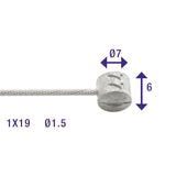 Rem binnenkabel Elvedes 5000mm RVS ø1,5mm T-nippel (op kaart)