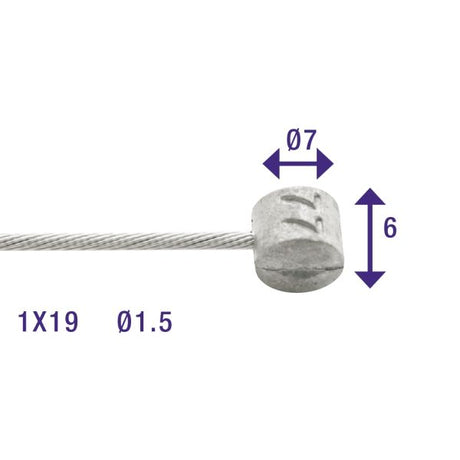 Rem binnenkabel Elvedes 5000mm RVS ø1,5mm T-nippel (op kaart)