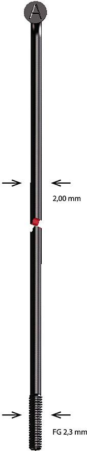 Alpina spaak spoke stainless steel 2x135mm