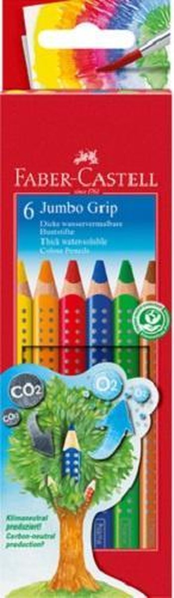 Faber-castell kleurpotloden - jumbo grip - 6 stuks - fc-110906
