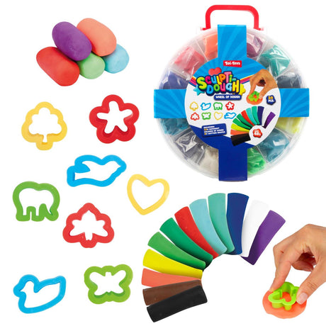 Toi-toys sculptidough set 12x klei 40gr + 8x mal in koffer