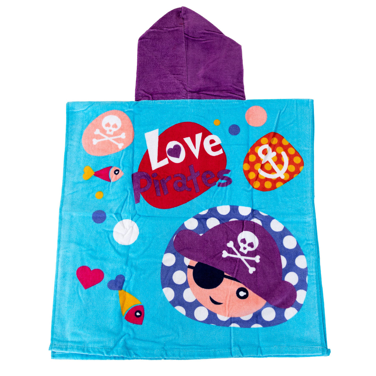 Kids licensing handdoek poncho piraatjes, 60x120cm