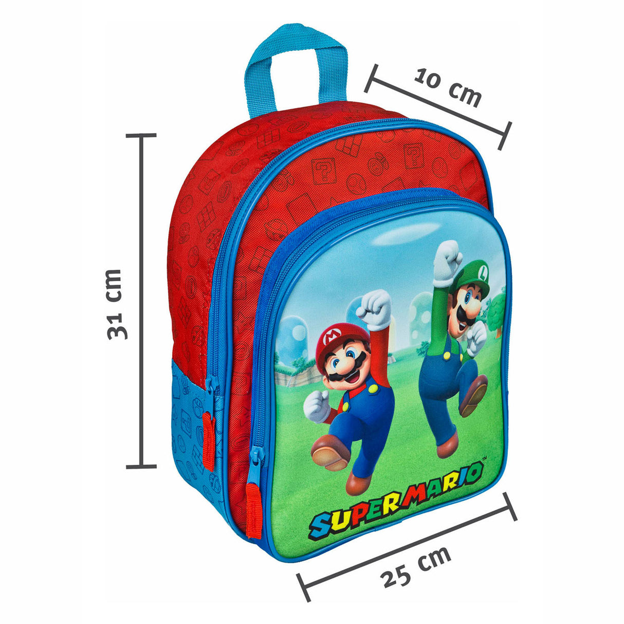 Barn Licensing Super Mario Ryggsekk 30x25x10 CM Red Blue Green