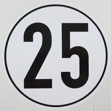 Ad informatiebord witte plusguide geschwindigkeit kilometer sign 25km witte plusguide