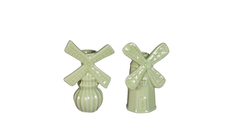 Vaas windmill l.10,5 w.6,5 h.15,5 cm 2 ass linde groen